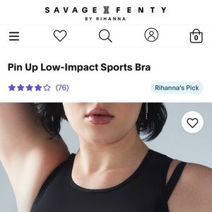 NWT Pin Up Low Impact Sports Bra sz large Savage X Fenty